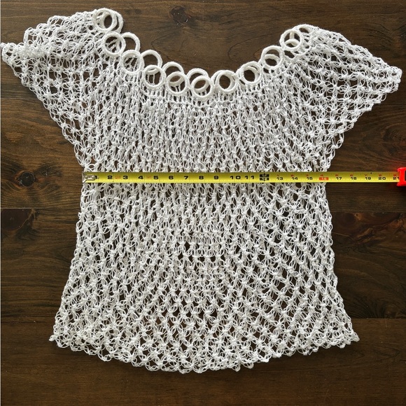 White bathing suit cover up crochet top - Picture 4 of 5
